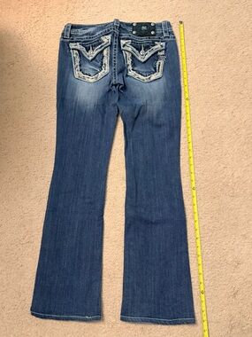Miss Me Dark Blue Bootcut Jeans with Embellished Back Pockets